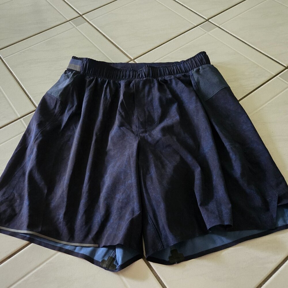Lululemon Surge Shorts Lined 6" Heather Allover True Blue Navy S